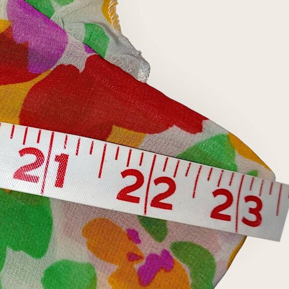 Cabi Spirit Dress Womens XL #6216 Boho Floral Smocked Red Green Ruffles Party - Picture 12 of 13